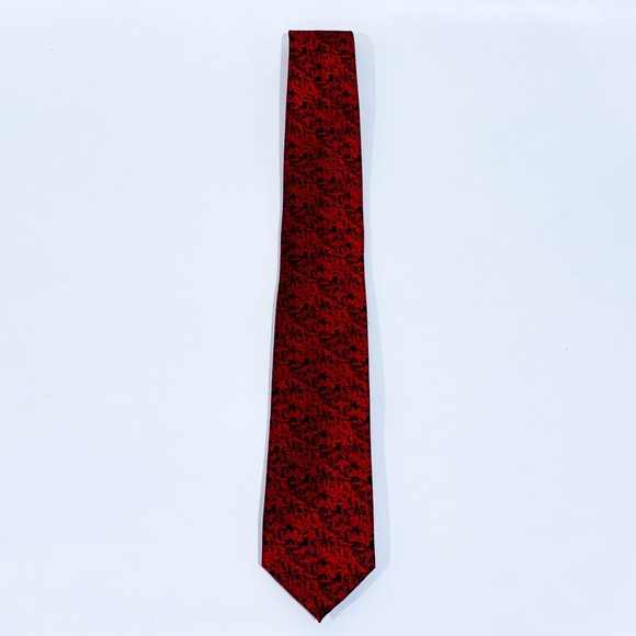 SKINNY TIES Red Black Silk Slim Tie Men’s Modern Formal Accessory * - Picture 2 of 4